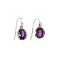 Amethyst Earrings in 9ct White Gold