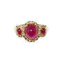 Ruby & Argyle Diamond Ring In 18K Rose Gold