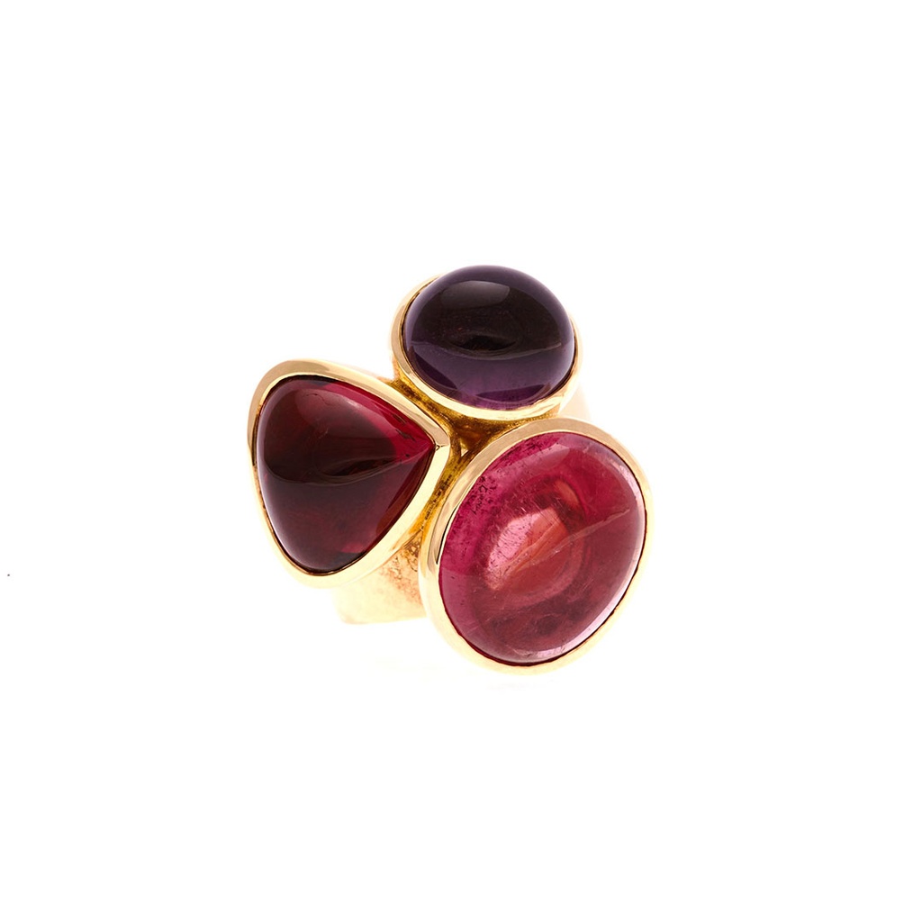 Cabochon Tourmaline Ring | 18ct Yellow Gold