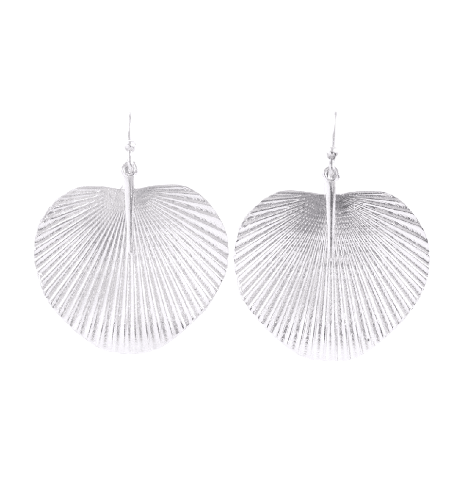 Silver Fan Palm Earrings