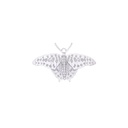 Silver Pendant With Green Triangle Butterfly