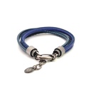 Steel Blue Leather Multi Strand Bracelet
