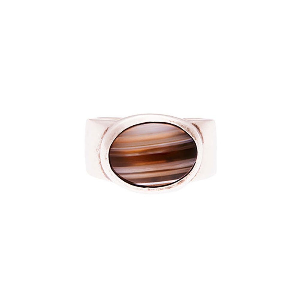 Sterling Silver Banded Agate Ring