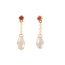 Apricot Sapphire Earrings In 18K