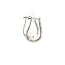 Pearl in U-shape Hoop Setting In Sterling Silver