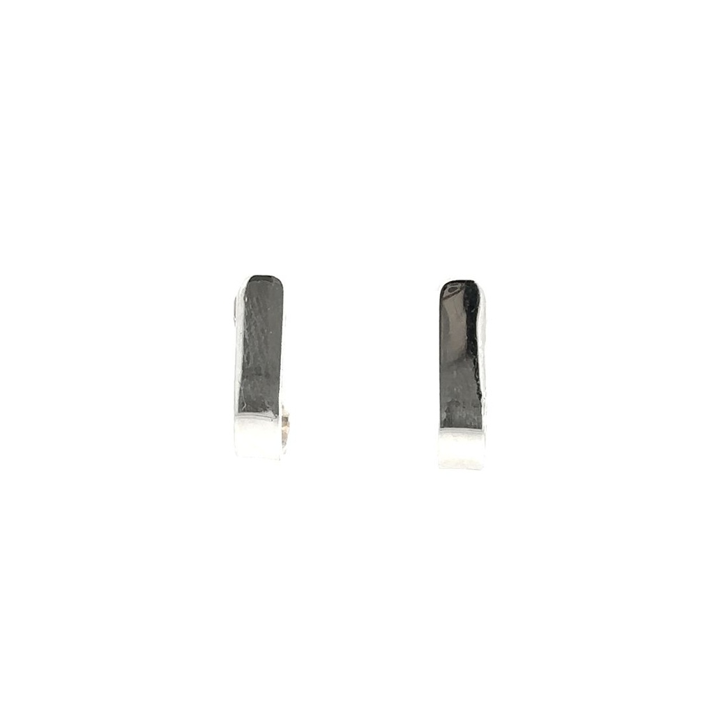 Sterling Silver Half Curved J Hoop Stud Earrings