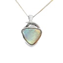 Solid White Opal Pendant In Sterling Silver