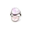 Cabochon Amethyst & Morganite Ring In Silver