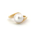South Sea Pearl & Diamond Ring In 18K Yellow Gold