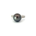 Tahitian Pearl & Diamond Ring | 18K Gold