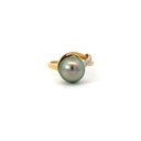 Tahitian Pearl & Diamond Ring In 18ct Yellow Gold