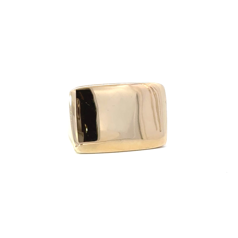 Rectangular Flat Top Ring In 9K Yellow Gold
