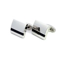 Onyx Elegance: Stainless Steel Cufflinks with Striking Onyx Strip
