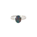Silver Triplet Opal Ring With Multi Colours