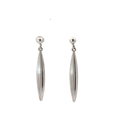 Ball Stud With Fluted Pod Shaped Drop In 9K White Gold