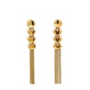 Heart Tassel Earrings In 18K Yellow Gold