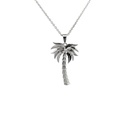 Coconut Palm Tree Pendant In Sterling Silver