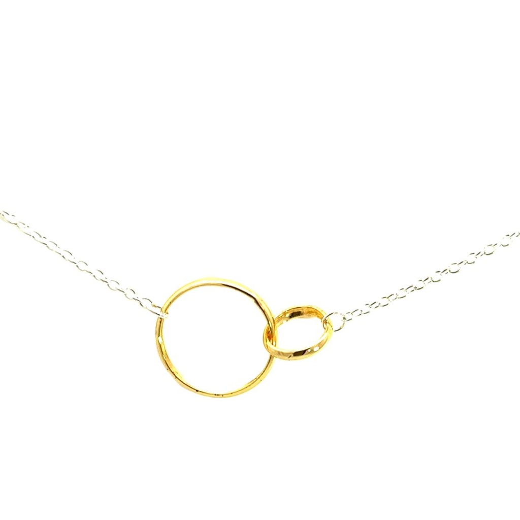 Petals Silver Necklace | 'Best Friends' Gold Plated Circles