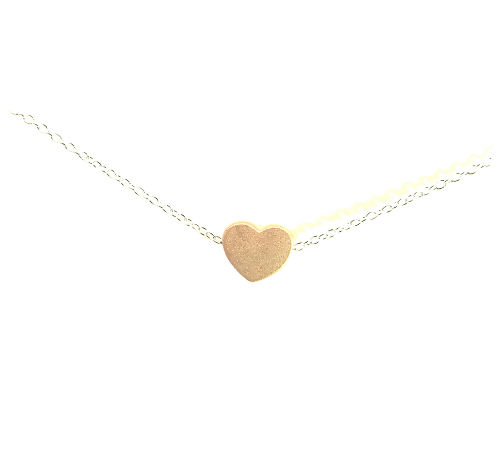 Petals Silver & Rose Gold Plate "Grateful Heart" Necklace