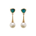Pearl Drop Opal Earrings | Gold Studs 14K