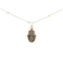 Petals Sterling Silver Mum Hamsa Hand Necklace