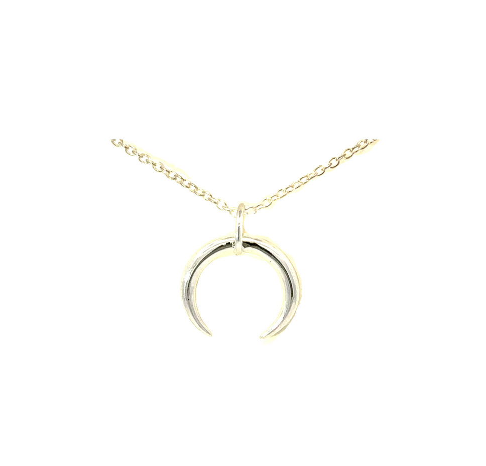 Petals Silver Necklace | Crescent Moon "Sometimes"