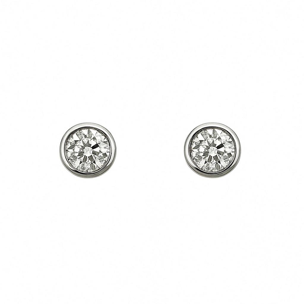 Diamond Stud Earrings Half Carat | 18K White Gold