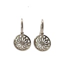 Pierced Disc Earrings In 9K White Gold