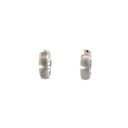 Huggie Hoops In 9K Brushed White Gold