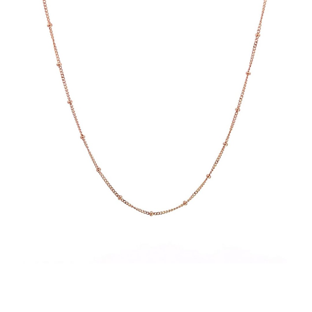 Necklace With Spaced Beads In 9K Rose Gold