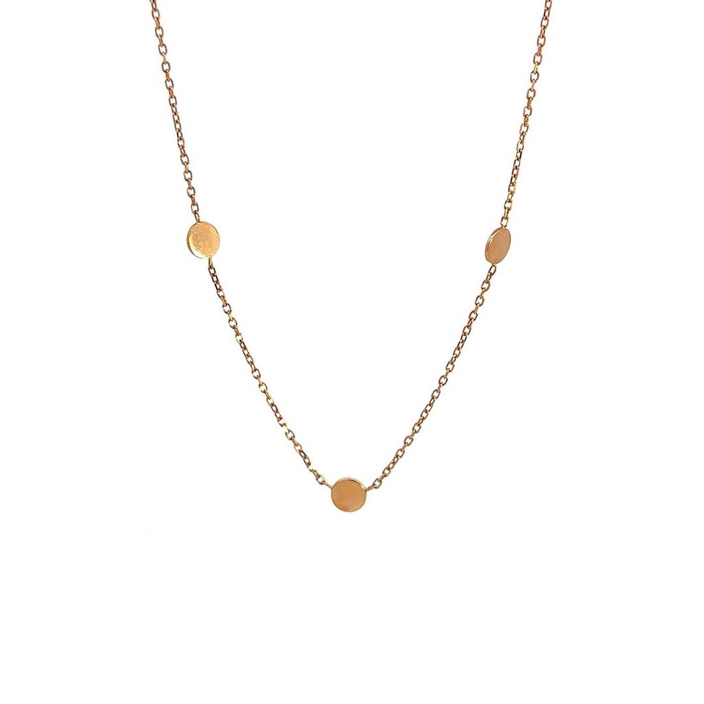 Rose Gold Necklace With Spaced Dots In 18K