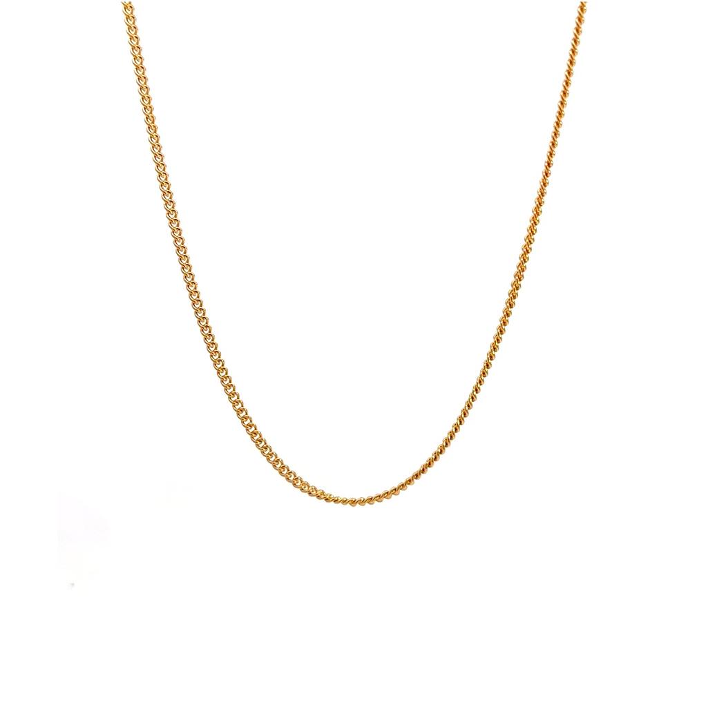 Curb Chain Necklace In 9K Yellow Gold