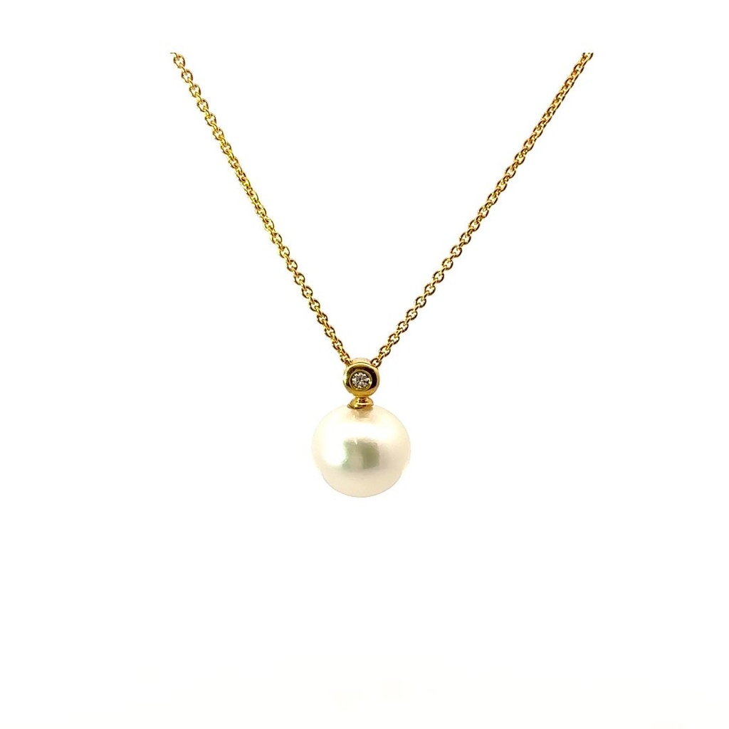 South Sea Pearl & Diamond Pendant In 18K