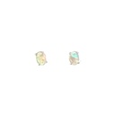 Crystal Opal Stud Earrings In 18k White Gold