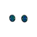 Triplet Opal Stud Earring In Sterling Silver