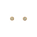 Solid White Opal Stud Earrings In 9K