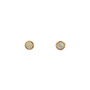 Solid White Opal Stud Earrings In 9K