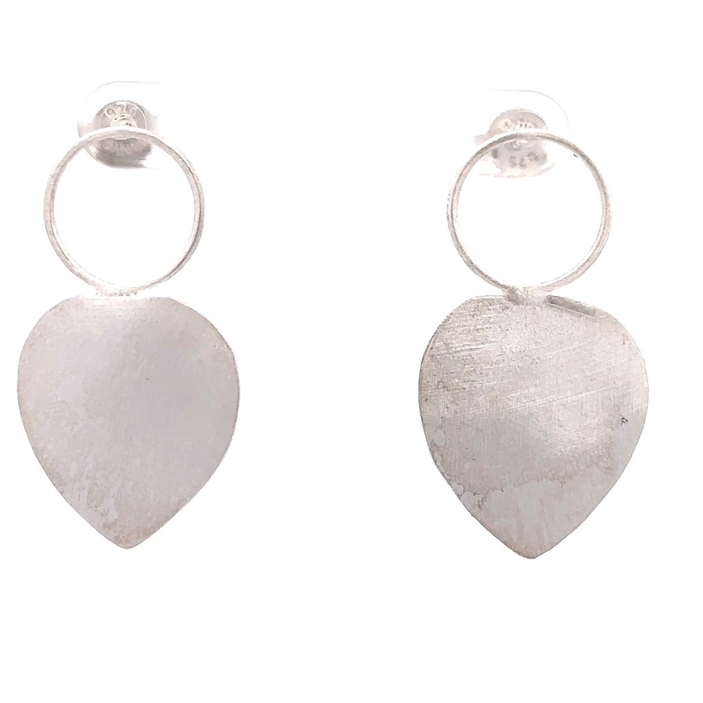 Pear Shaped Silver Drop Earrings