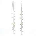 Earrings | Sterling Silver Long Bar With Bead Fringe