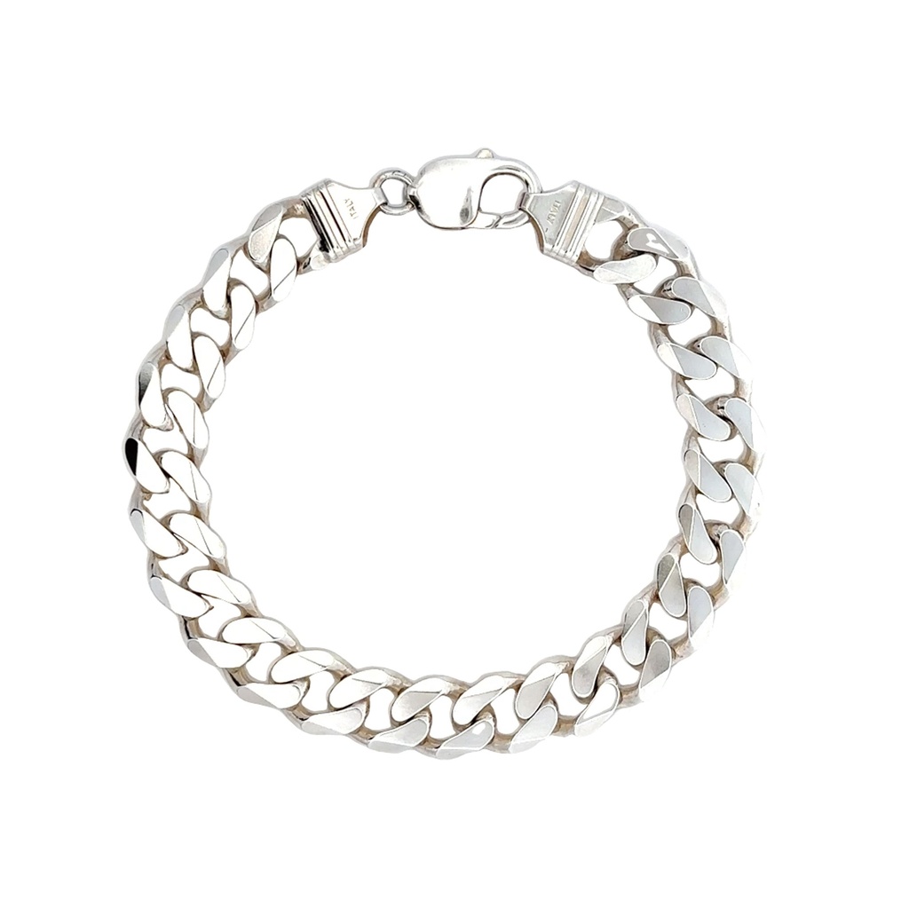 Classic Strength: Men's Silver Flat Heavy Link Bracelet