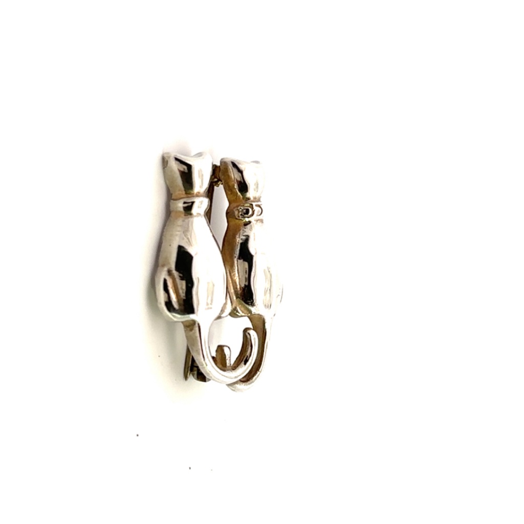 Cat Brooch In Sterling Silver