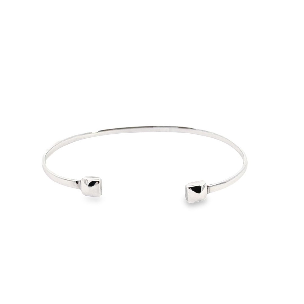 Bangle With Square Ends In Sterling Silver