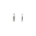 Huggie Earrings In 9K White Gold Slightly Rounded