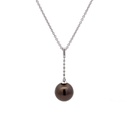 Tahitian Pearl Pendant On A Diamond Bar In 18K