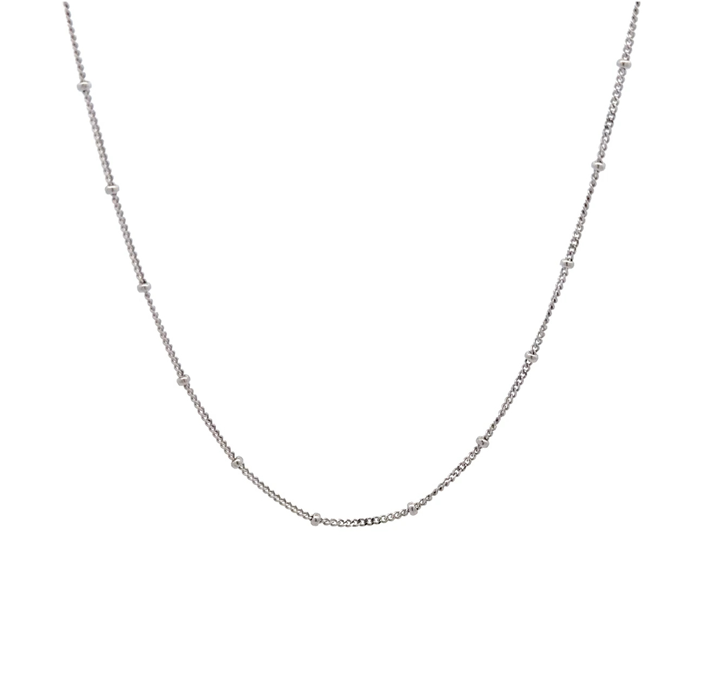 Necklace With Beads In 9k White Gold 42cm