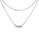 Curb Necklace In 9K White Gold 40cm