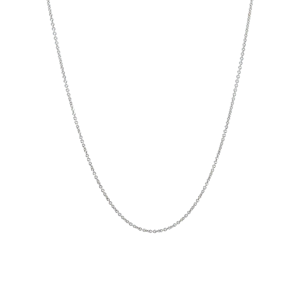 Necklace In 18K White Gold 1mm & 45cm