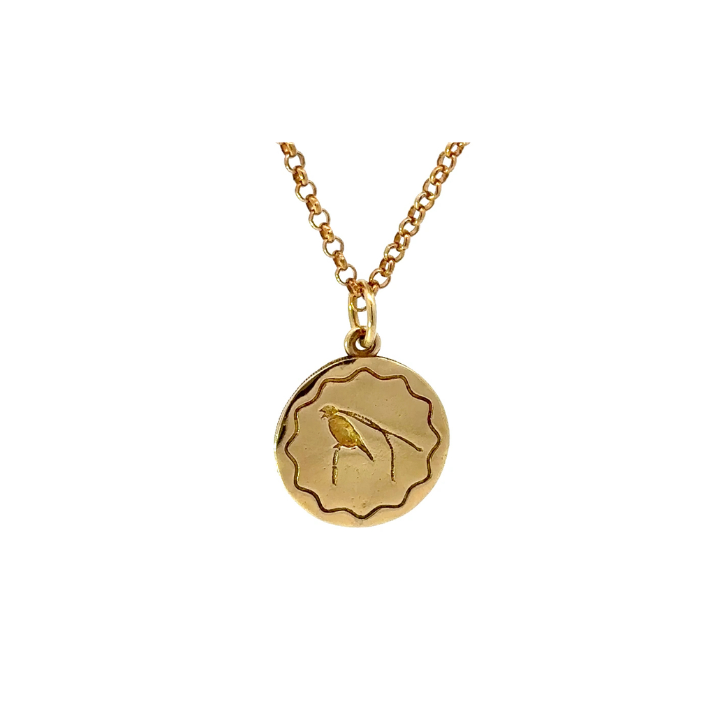 King Of Saxony Bird Of Paradise Pendant In 18K