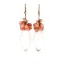 Rose Quartz & Peruvian Opal Earrings 18K Rose
