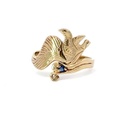 Bird Of Paradise 9K Gold Ring Set With A Sapphire